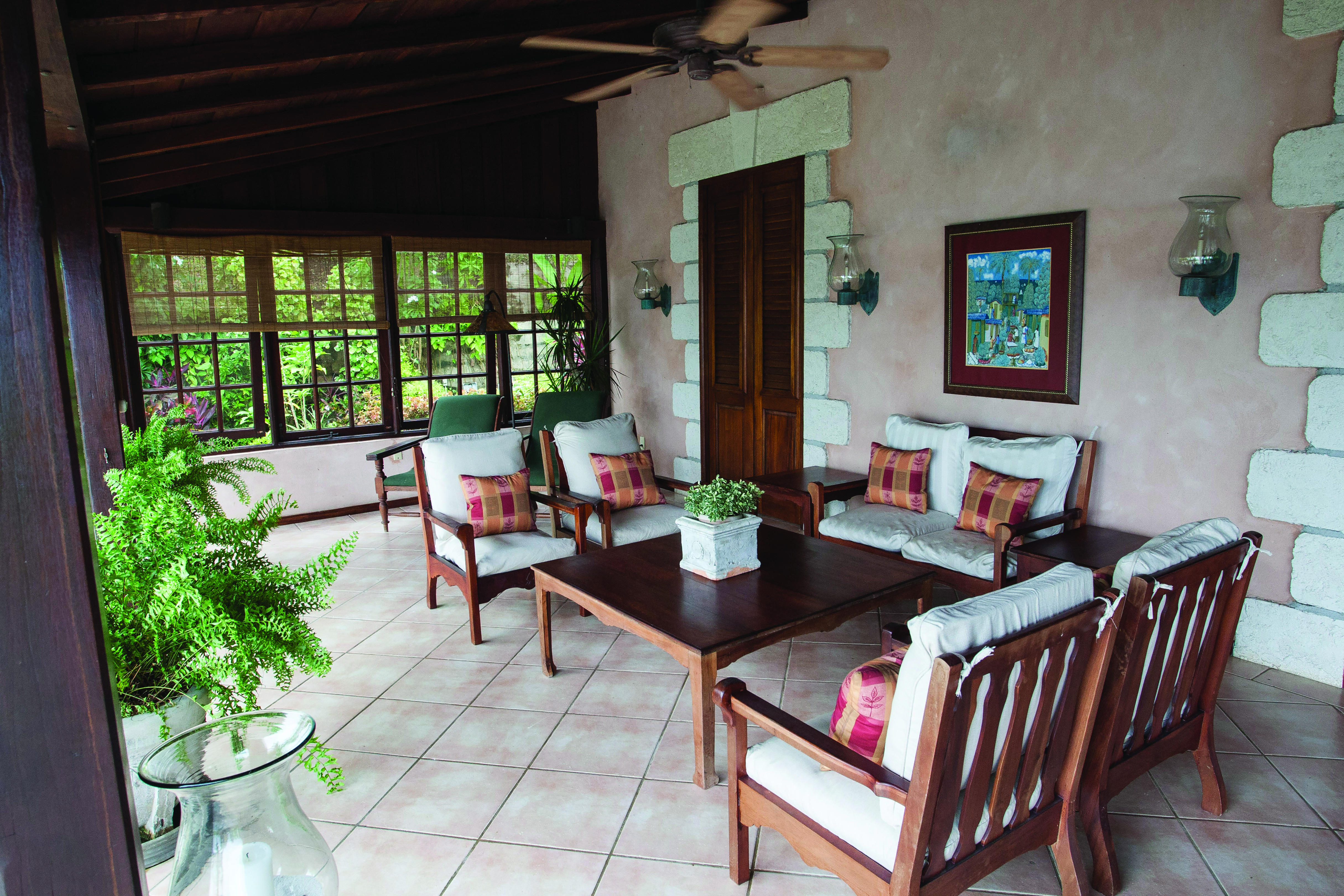 The Villas at Stonehaven Tobago villa veranda seating area