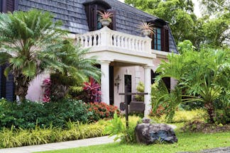 The Villas at Stonehaven Tobago villa exterior palm trees shrubbery