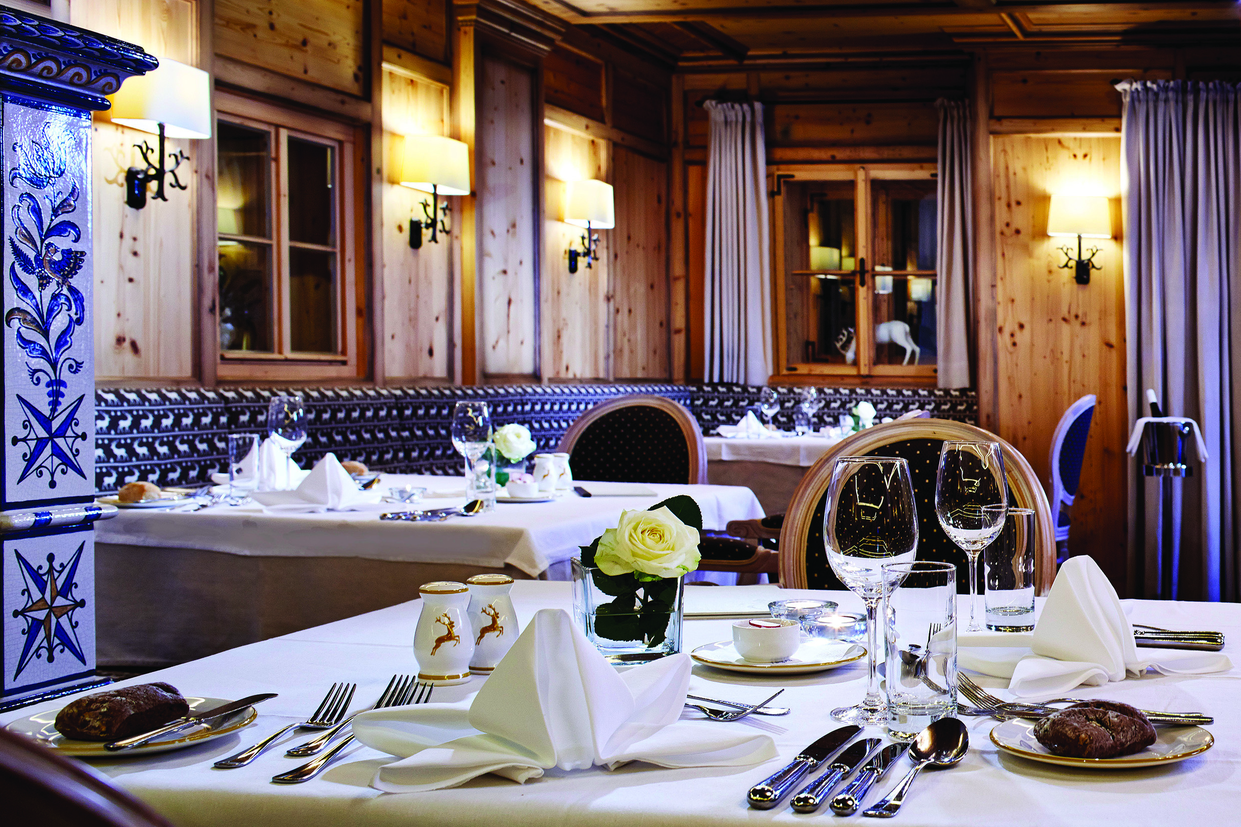 Restaurant with tables and chairs laid out