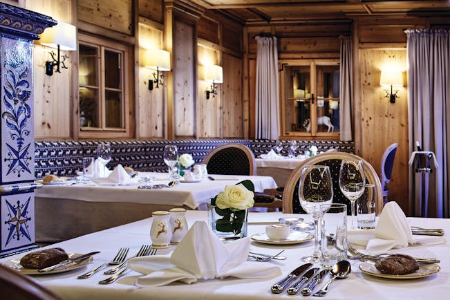 Restaurant with tables and chairs laid out