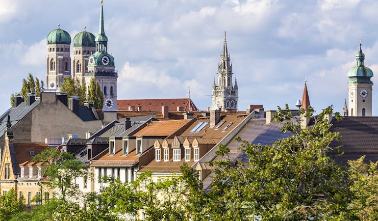 Rounded domes of Munich Frauenkirche