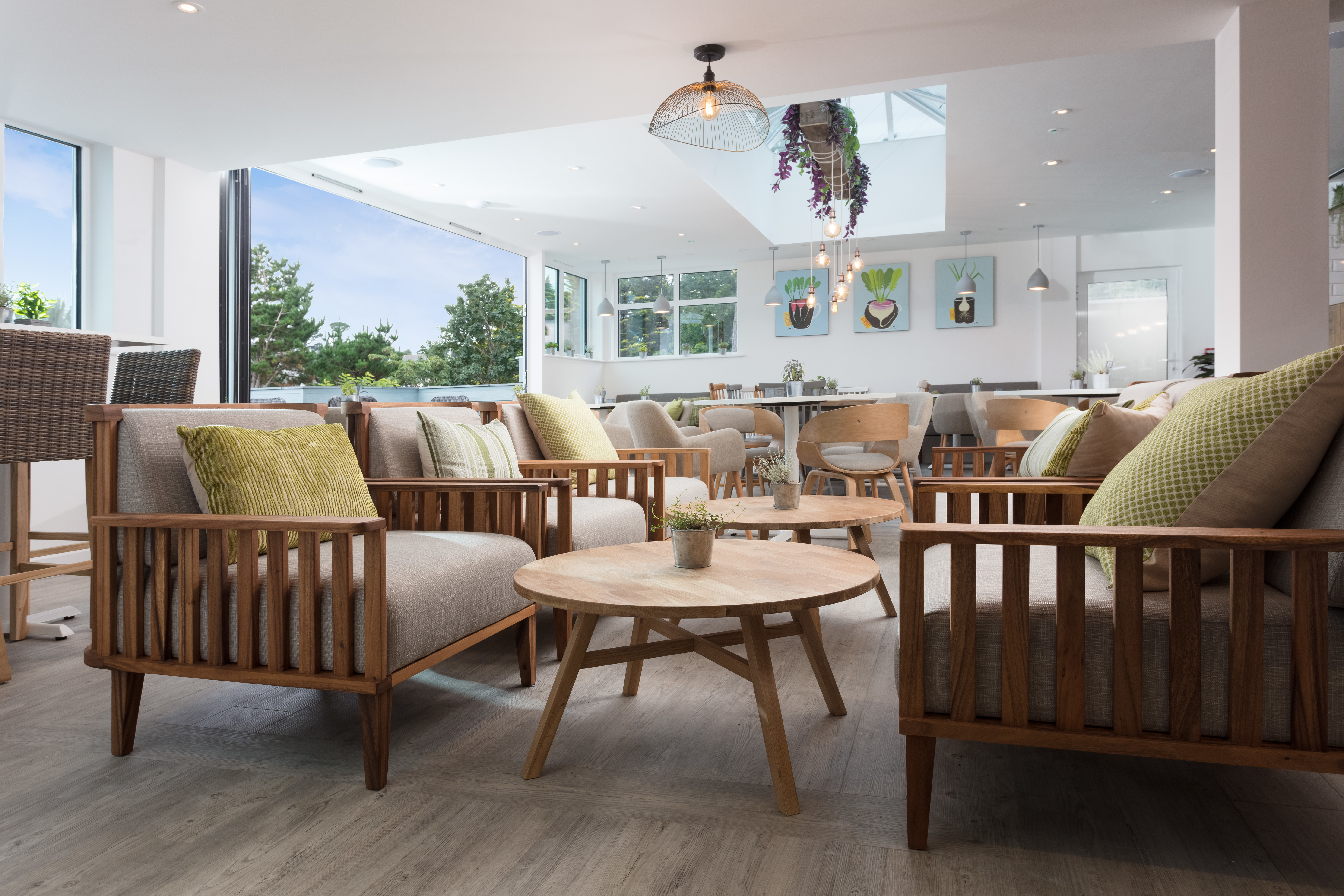 St Michael's Resort seating inside restaurant light and spacious