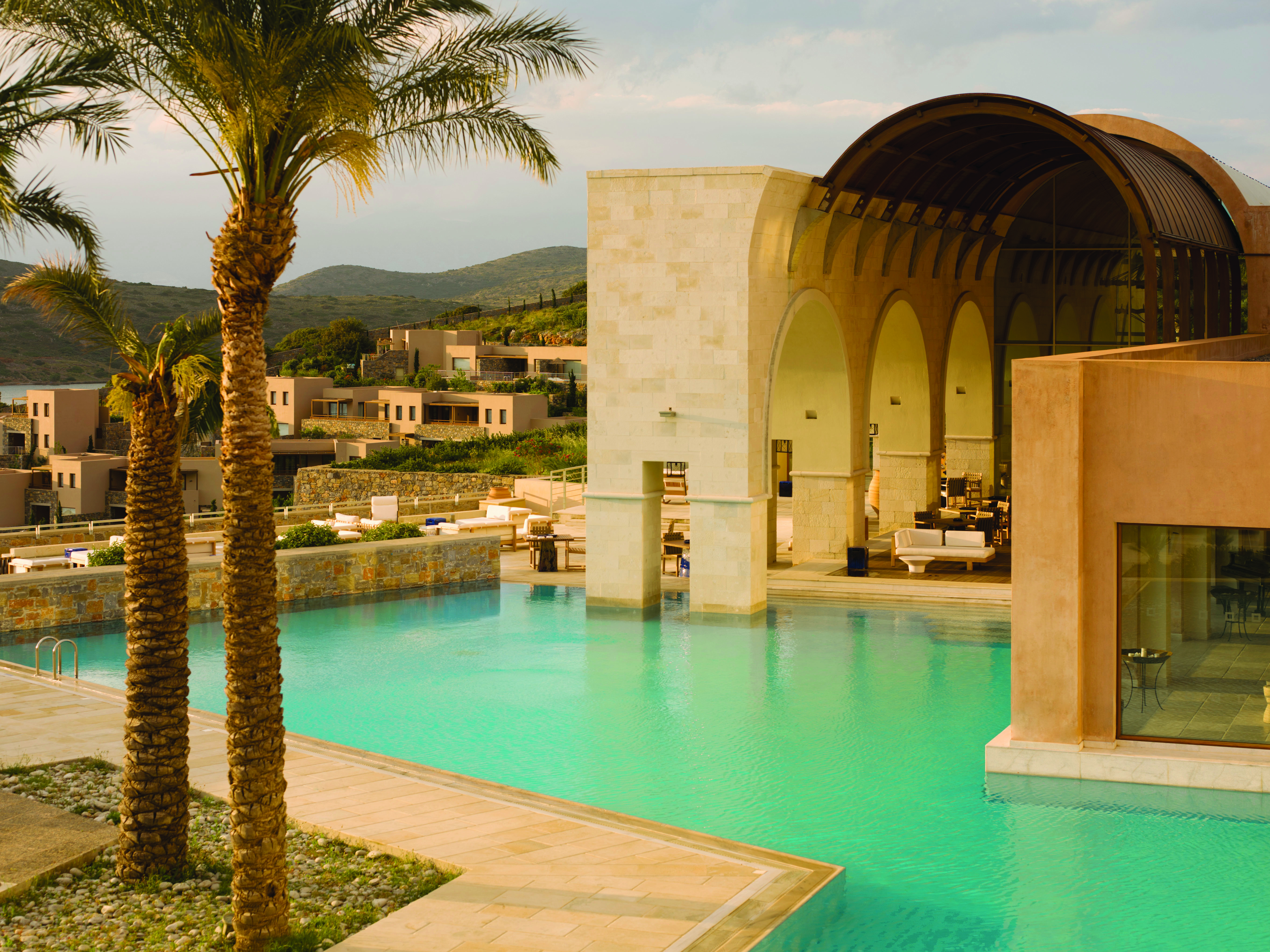 Blue Palace Greece pool lounge bar area