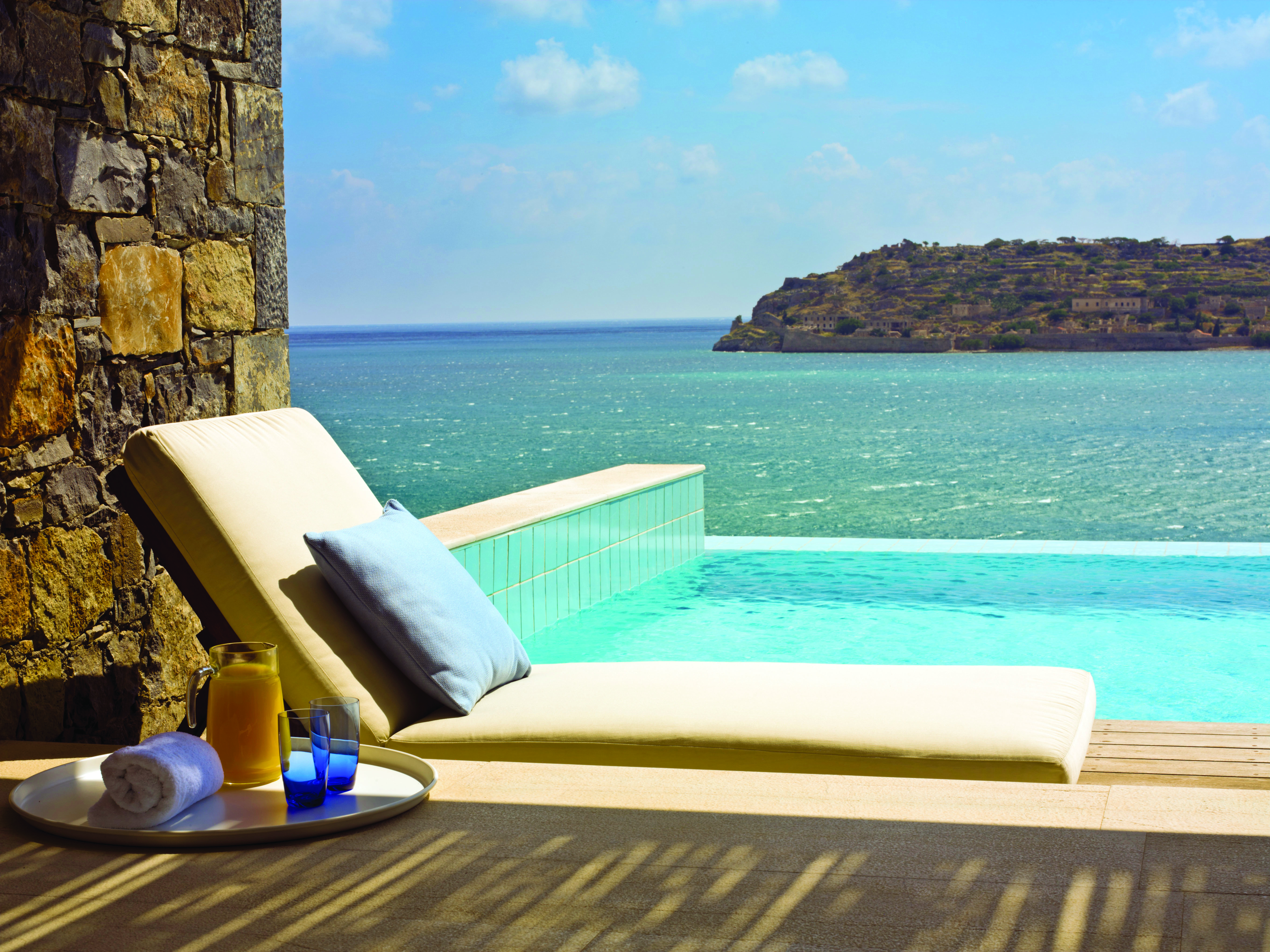 Blue Palace Greece superior bungalow pool private pool area with sea view 