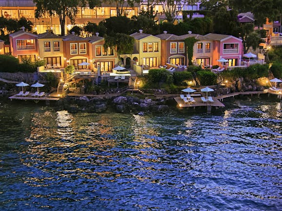 Italianate palazzi and villas on the water at Corfu Imperial