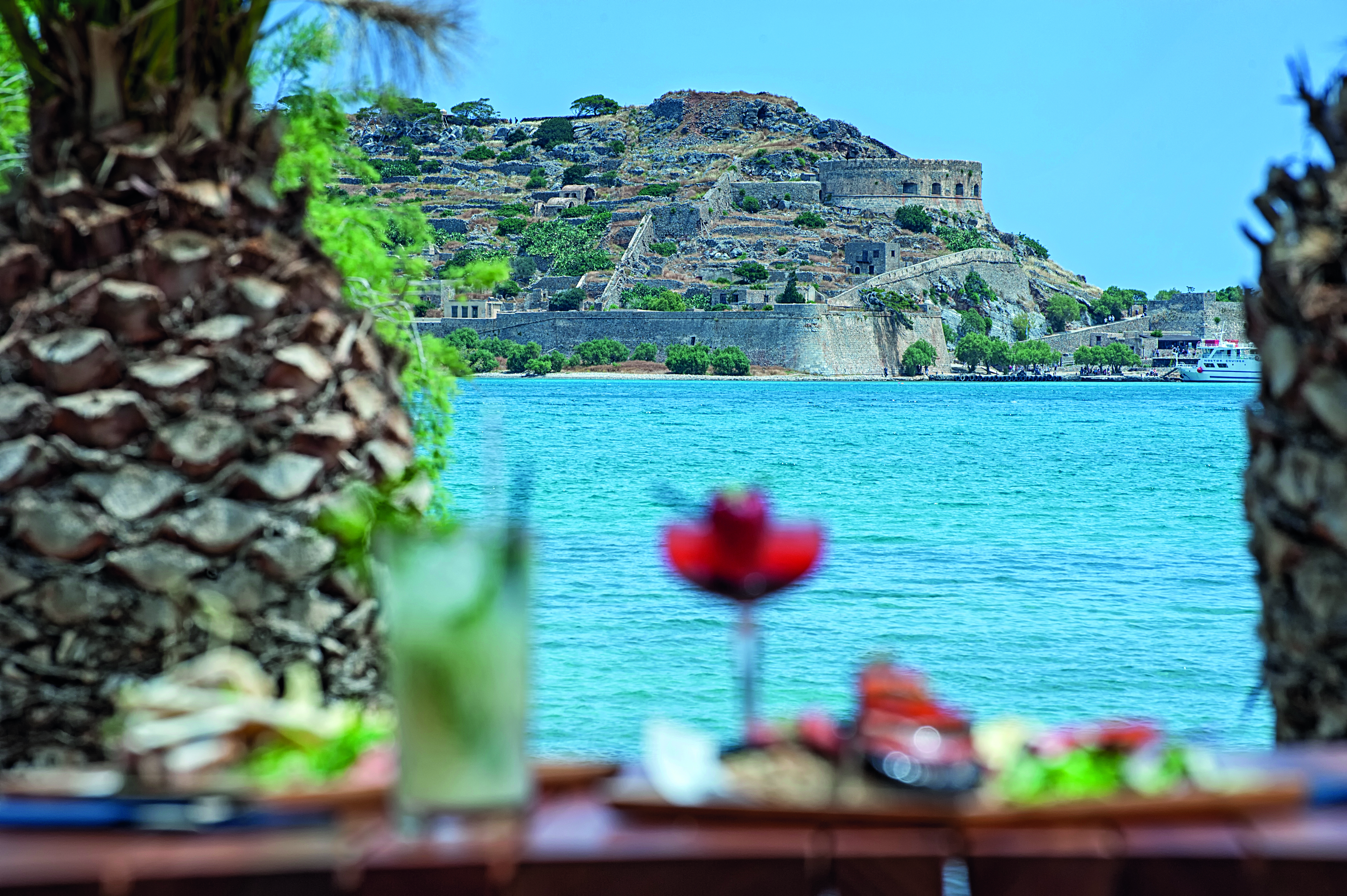 Domes of Elounda Greece views of a village across the water