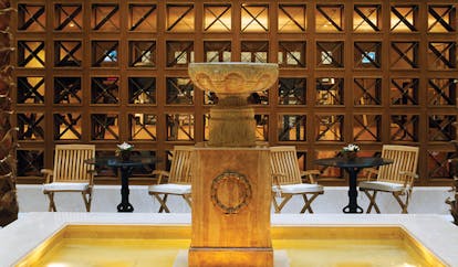Hotel Grande Bretagne Greece lobby fountain seating area