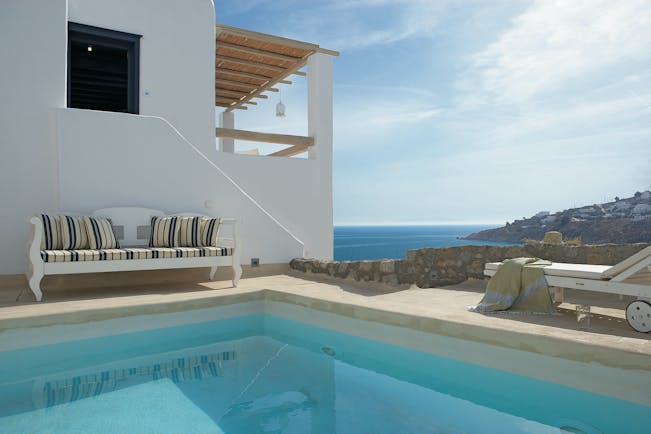Mykonos Blu Greece Grecotel private pool with sofa and sun lounger