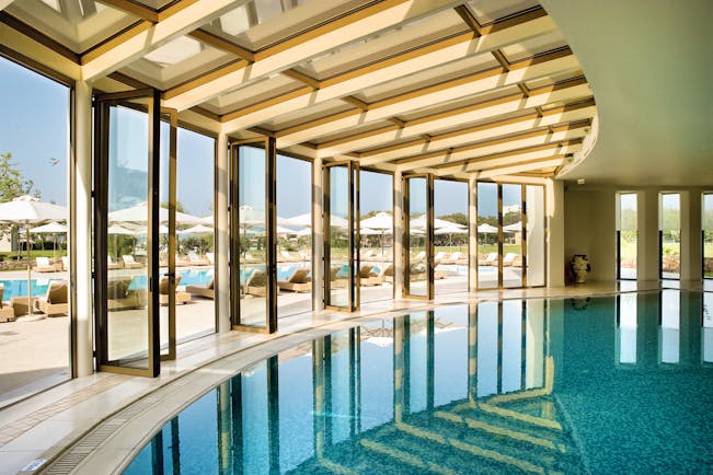 Porto Sani Greece indoor pool with large windows