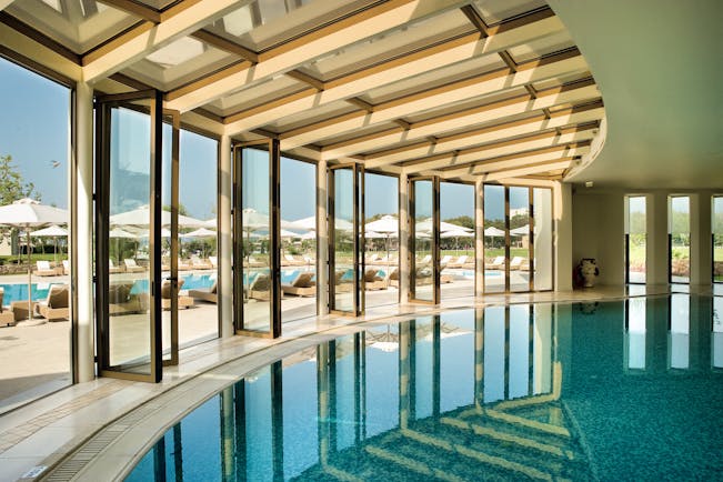 Porto Sani Greece indoor pool with large windows