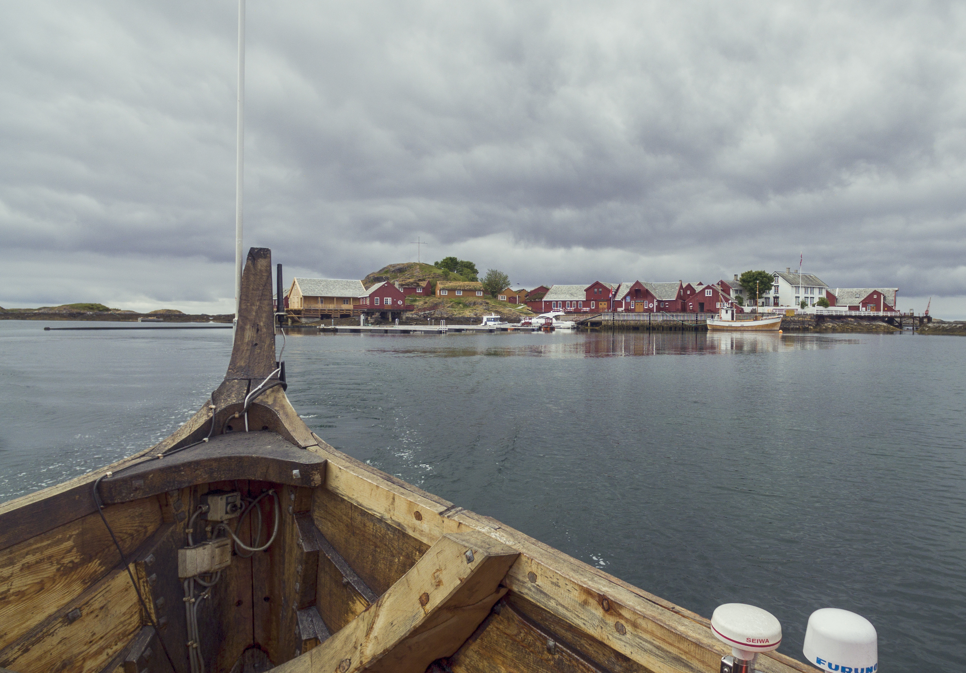 View of island from prow of ship