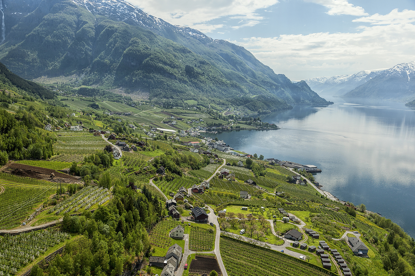 Hotel Ullensvang Norway panoramic view of terraces by fjord