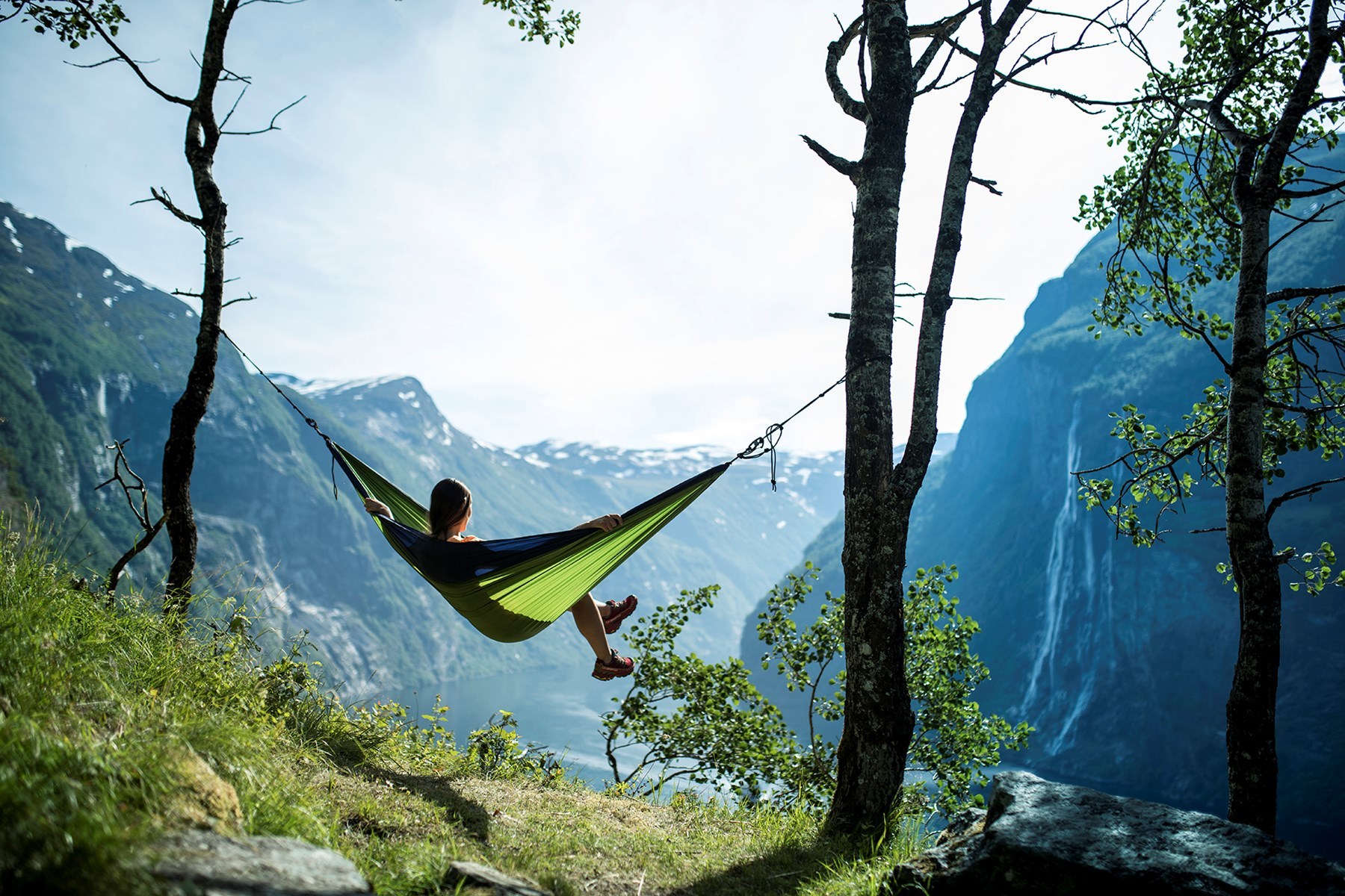 Hotel Union Geiranger hammock in trees
