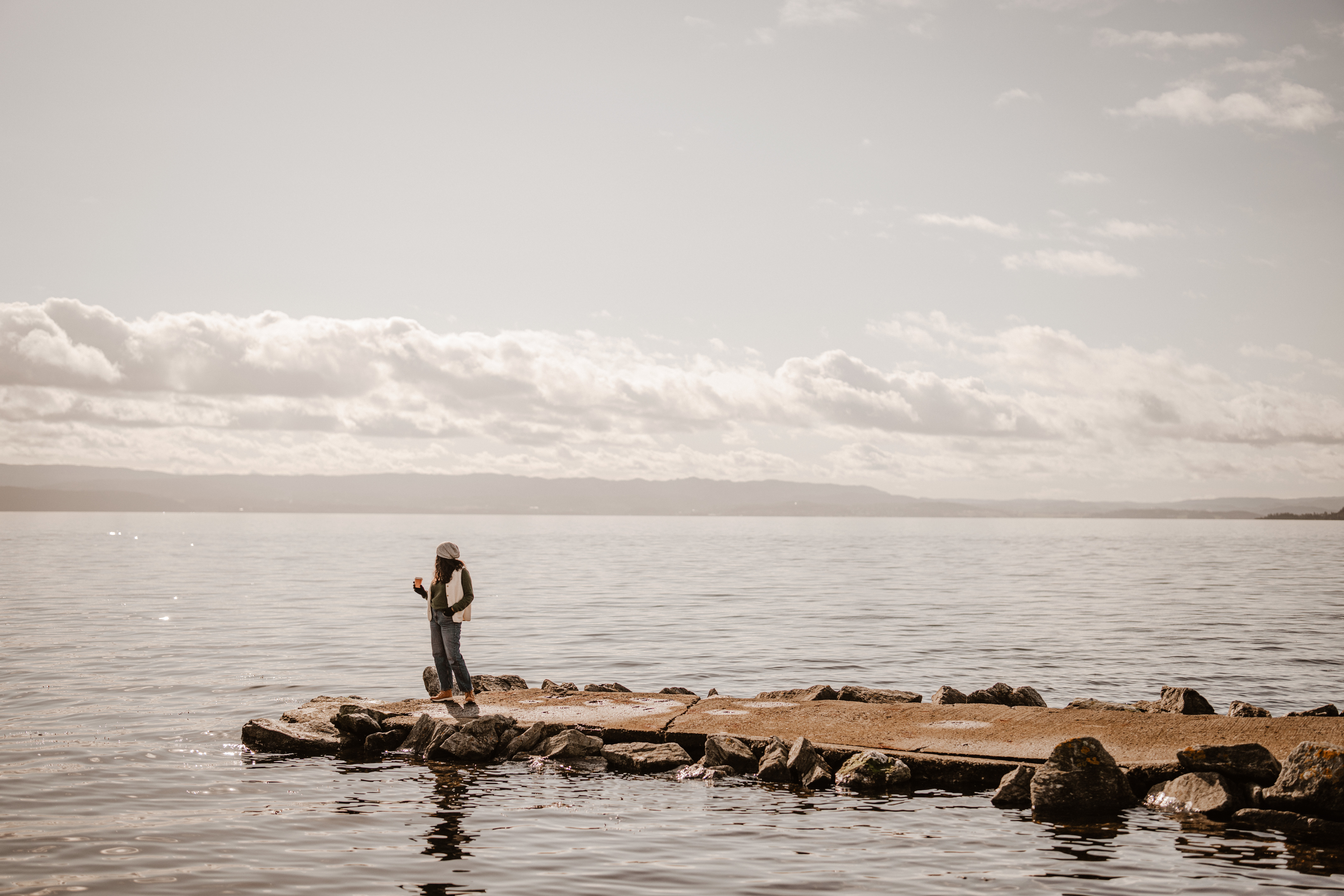 Jegtvolden Fjordhotell jetty on fjord waters