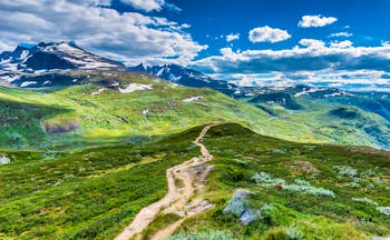 Jotunheim walking path through hills