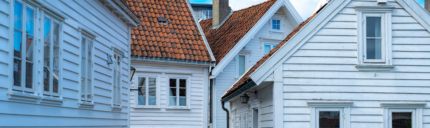 White wooden houses