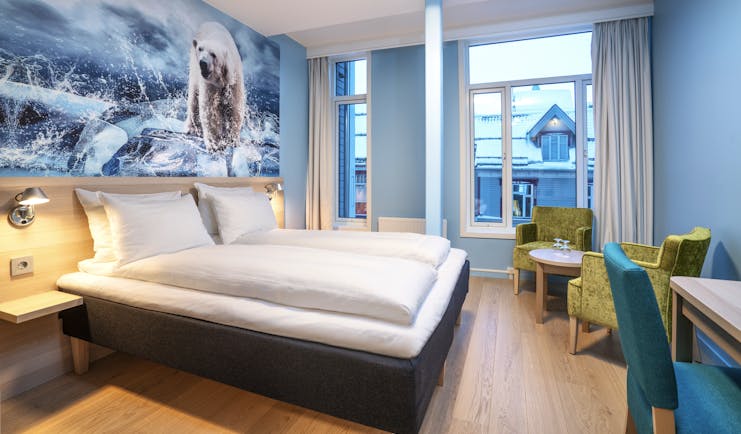 Thon Hotel Polar bedroom with polar scene on the walls