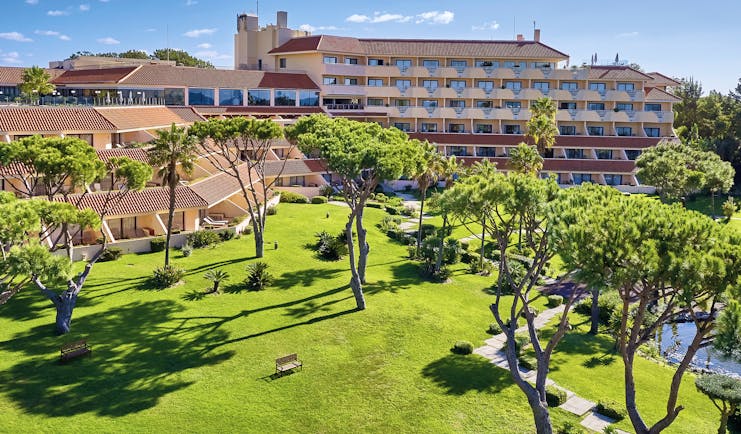 Quinta do Lago Portugal main exterior large hotel building with lawns and trees