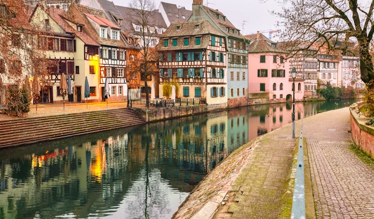 Half timbered coloured houses in Strasbourg la Petite France