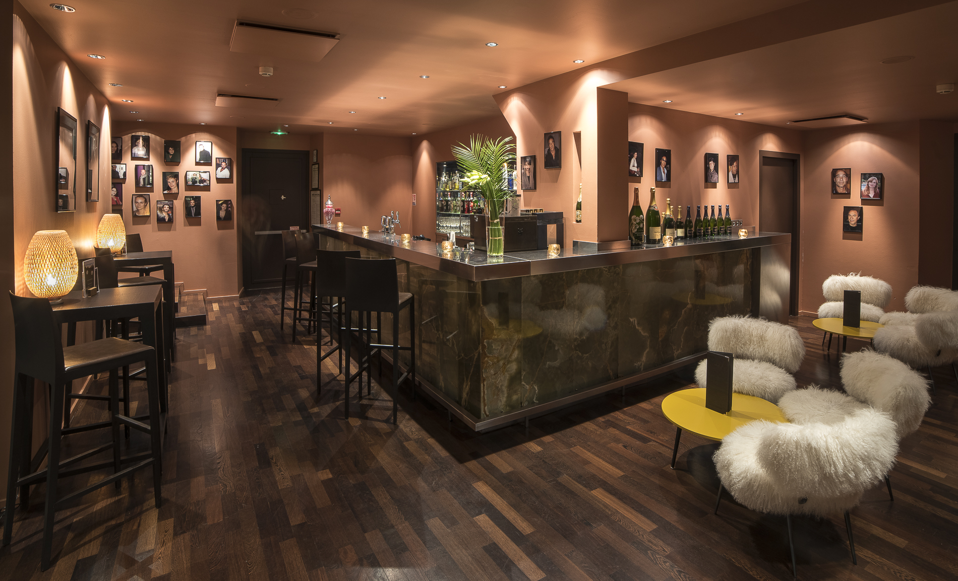 Regent Petite France champagne bar with furry chairs