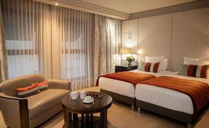 Le Burdigala Bordeaux superior room with orange covers