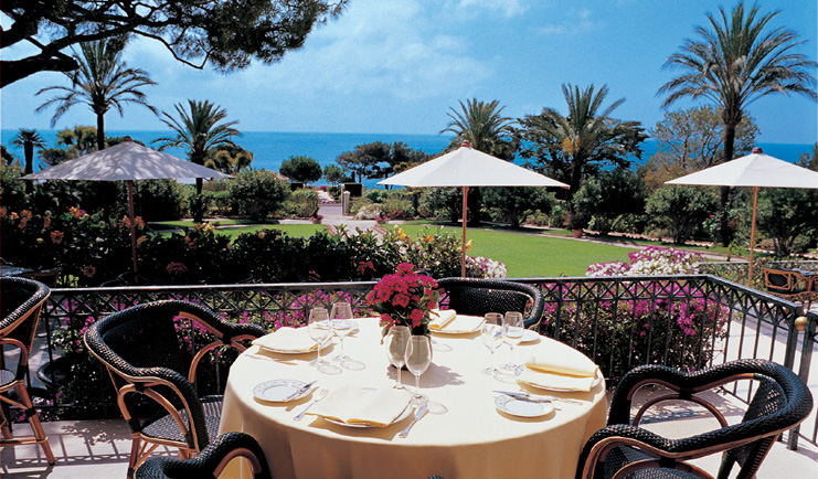 Grand Hotel du Cap Ferrat terrace garden dining views of gardens and sea