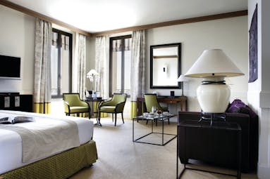 Royal Riviera Cote d'Azur junior suite sea bedroom lounge area with sofa