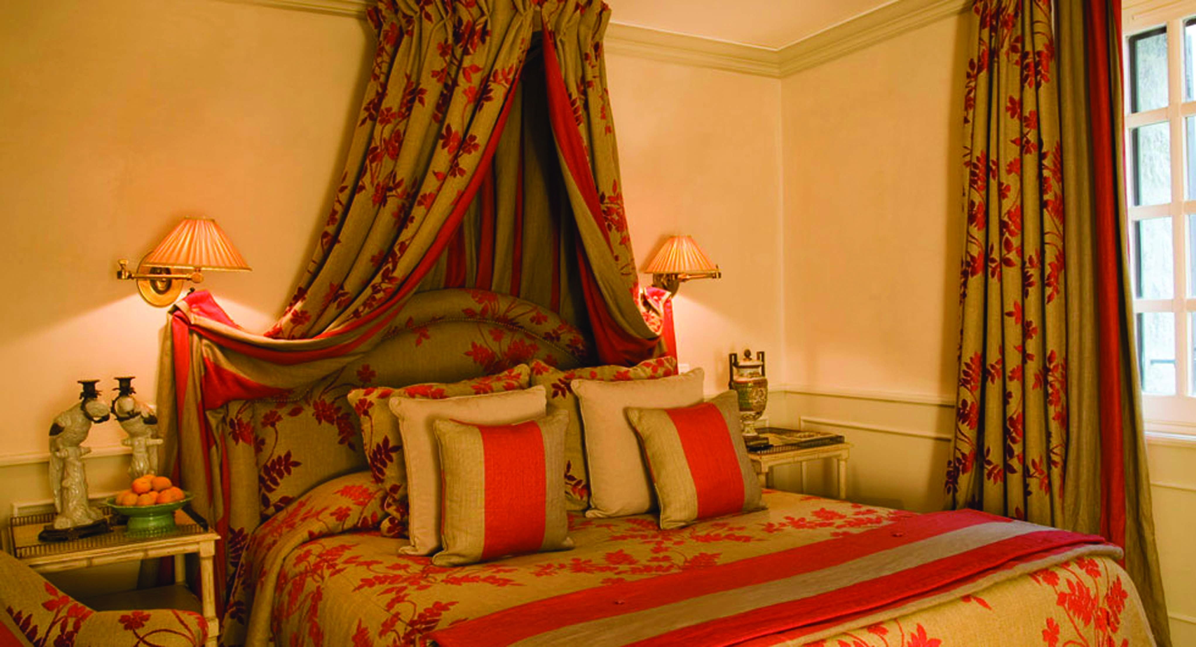 Le Saint Paul Cote d'Azur bedroom with matching curtains and drapes