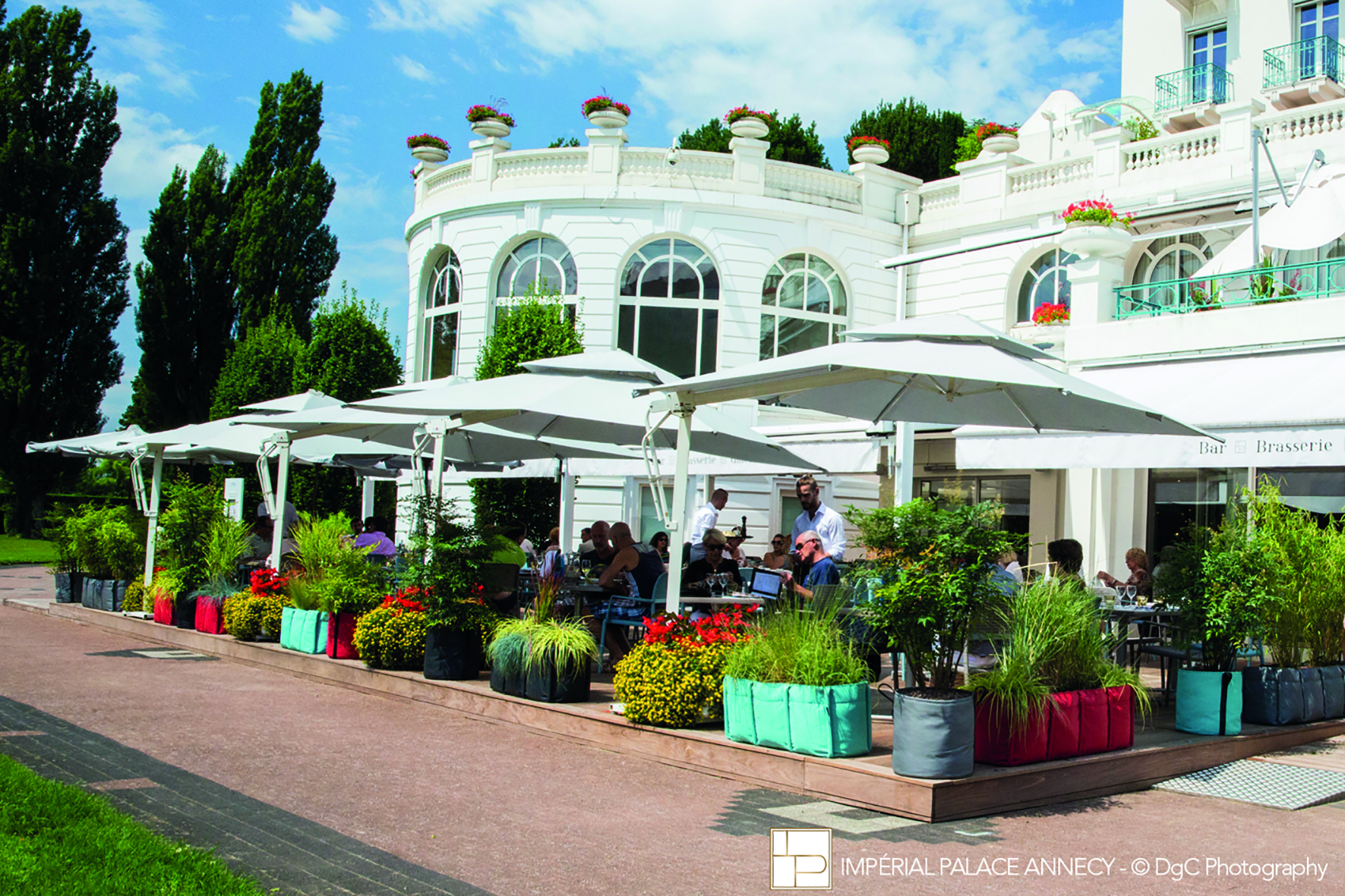 L'Imperial Palace Alps exterior hotel with patio area