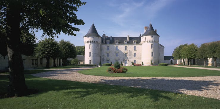 Chateau de Marcay Loire Valley exterior garden large white chateau looking over a lawn