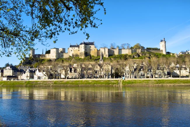 View of Chinon castle over the River Vienne