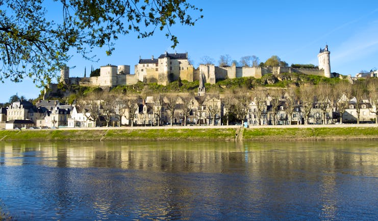 View of Chinon castle over the River Vienne