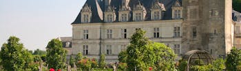 Renaissance chateau Chenonceau with gardens