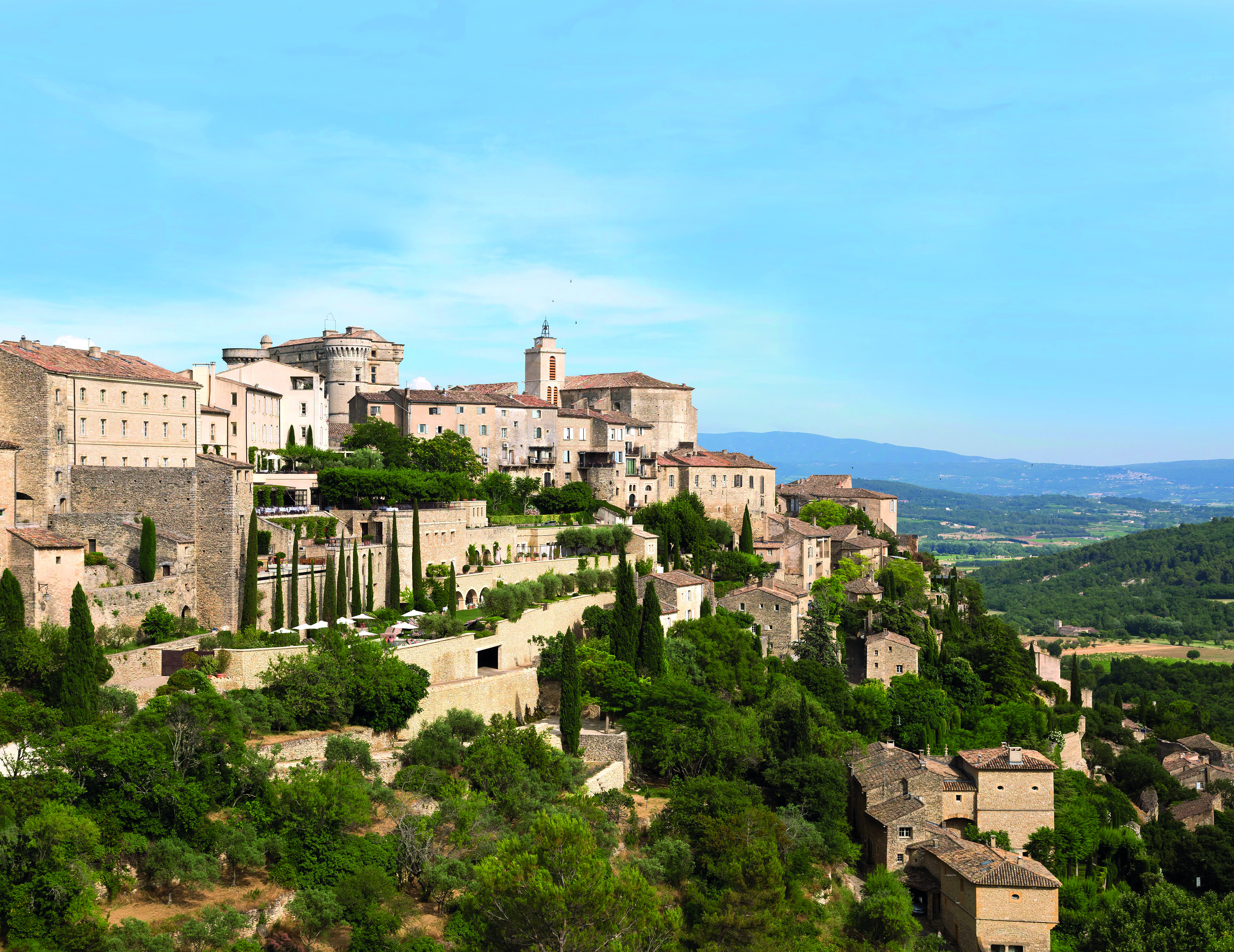 La Bastide de Gordes Provence village exterior aerial view
