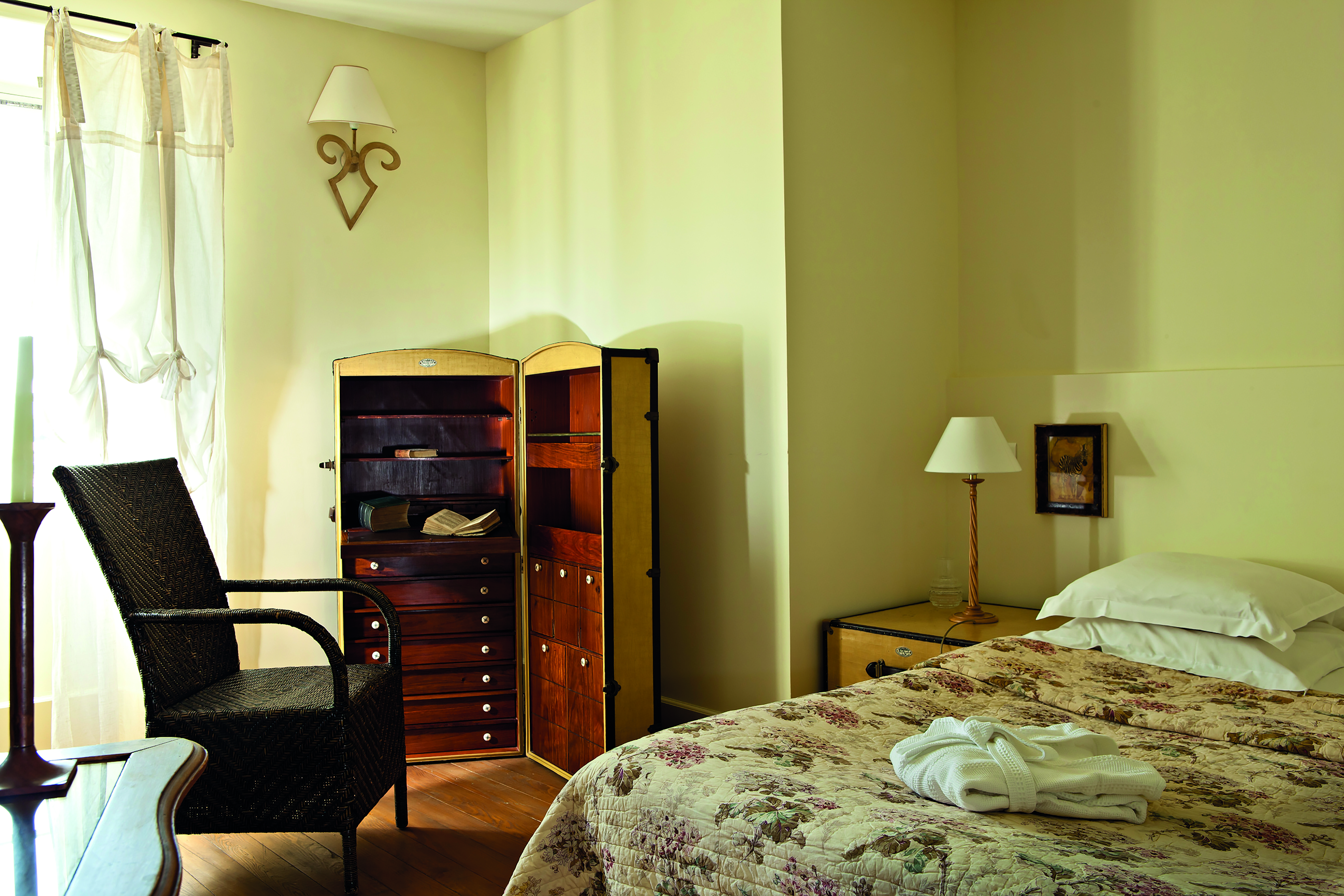 Chateau de Mazan Provence superior bedroom with chair and dresser