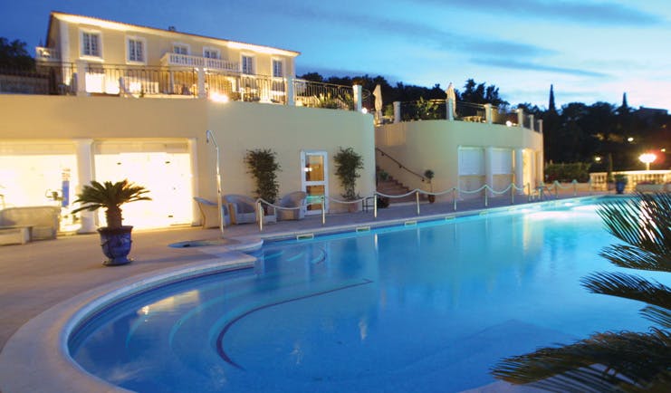 Althoff Villa Belrose Saint Tropez outdoor pool at night