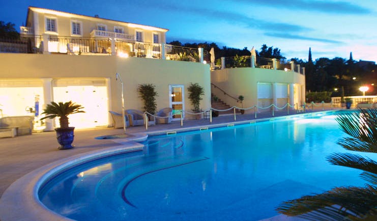 Althoff Villa Belrose Saint Tropez outdoor pool at night