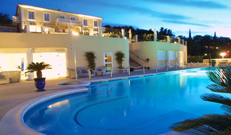 Althoff Villa Belrose Saint Tropez outdoor pool at night