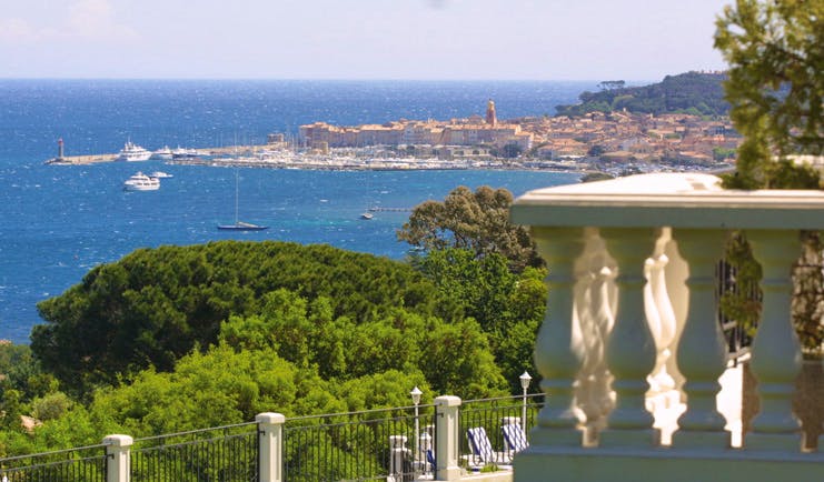 Althoff Villa Belrose Saint Tropez sea view aerial trees sea and town