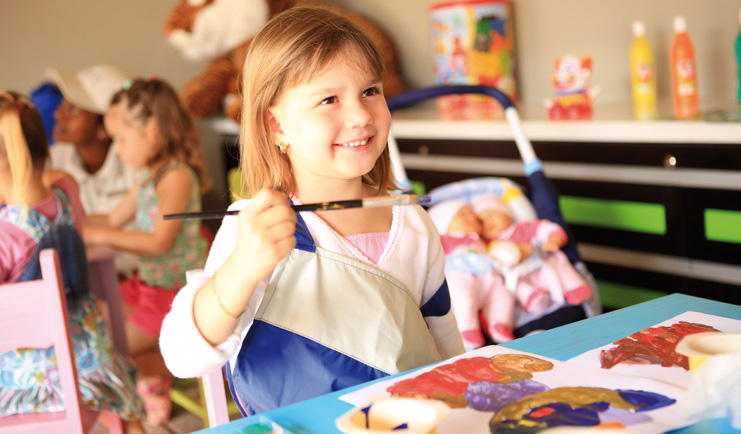 Anahita Mauritius kids' club painting girl painting toys 