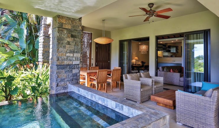 Anahita Mauritius prestige suite terrace outdoor seating private plunge pool