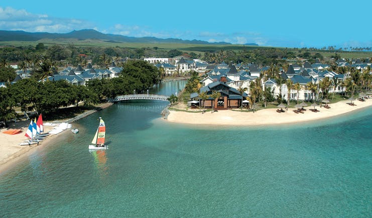 Le Telfair Mauritius sea leading to river through ocean beaches