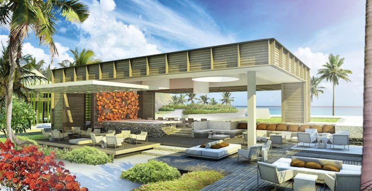 Long Beach Mauritius beach terrace outdoor seating area overlooking beach