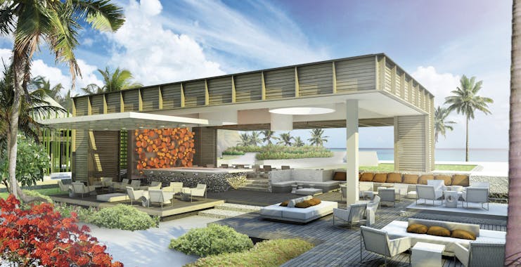 Long Beach Mauritius beach terrace outdoor seating area overlooking beach