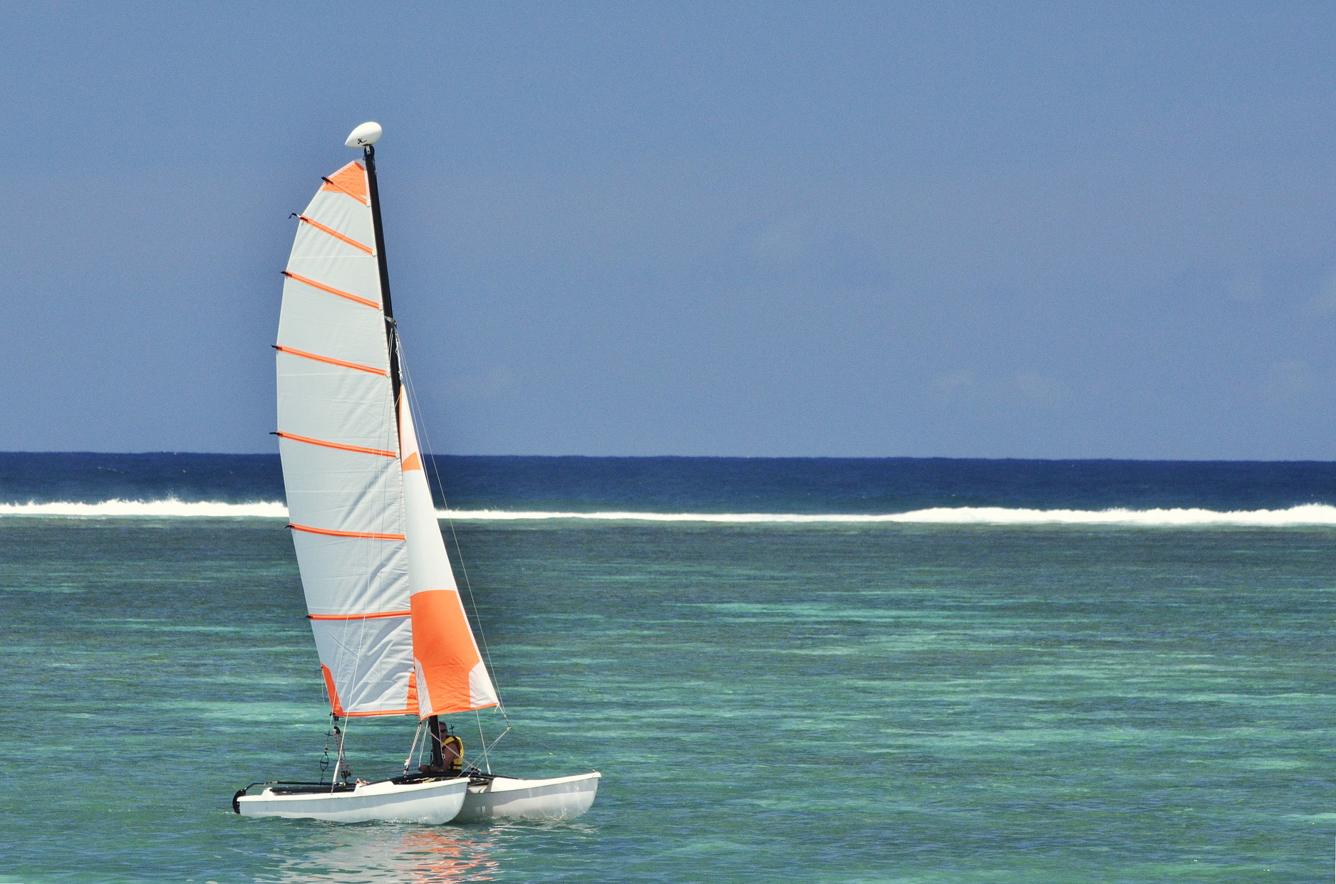 Boat sailing in ocean 