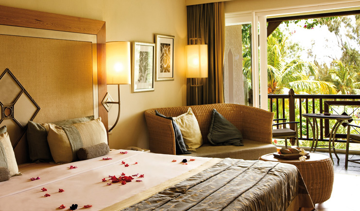 Lux Grand Gaube Mauritius superior room bed sofa private terrace modern décor