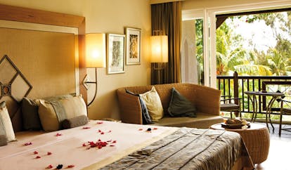 Lux Grand Gaube Mauritius superior room bed sofa private terrace modern décor