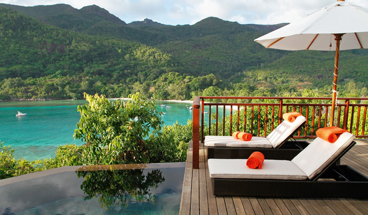 Constance Ephelia Resort Seychelles hillside villa deck infinity pool ocean view