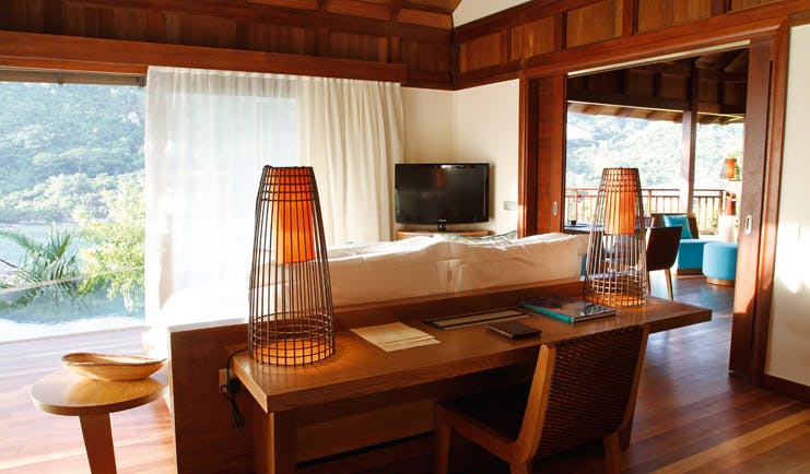 Constance Ephelia Resort Seychelles hillside villa view lounge modern decor sea view