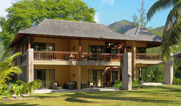 Constance Ephelia Resort Seychelles villa exterior building with large balcony and patio areas 